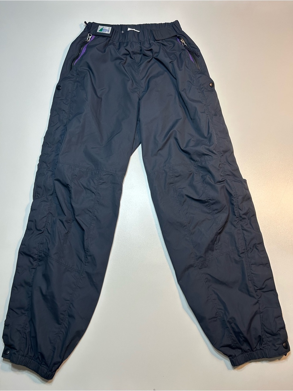 Vintage 90s MEC Waterproof Windbreaker Track Ski Pants Black